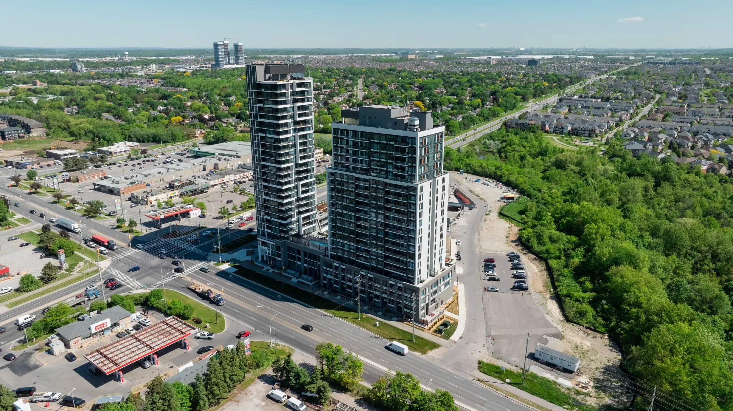 Both Connectt towers at Regional Road 25, with Milton to the east.